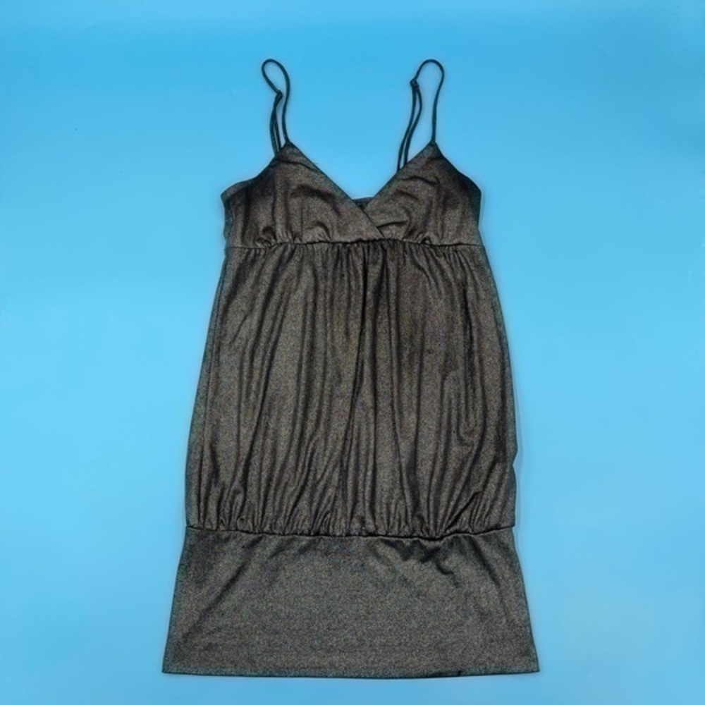 FOREVER 21 Noodle Strap Metallic Mini Dress